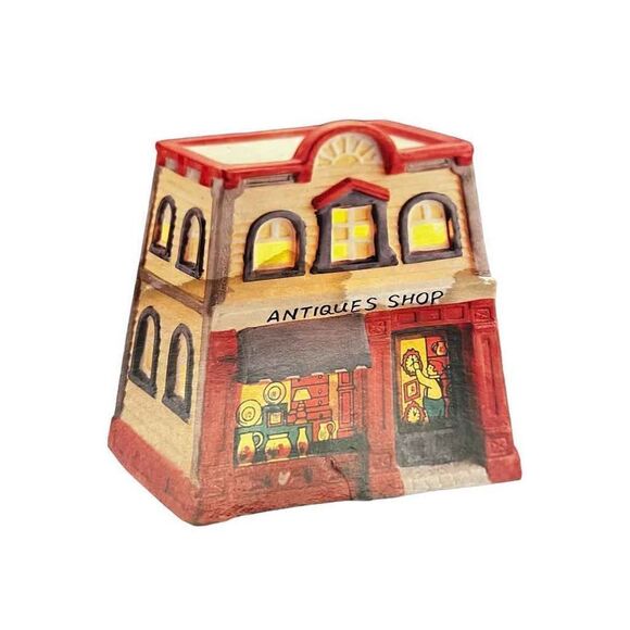 Vintage Memories Collection Lighted Porcelain Antiques Shop, 1990s Venture Chris - Picture 1 of 8
